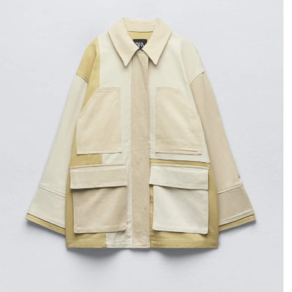 Zara garbadine patchwork jacket - Picture 5 of 7